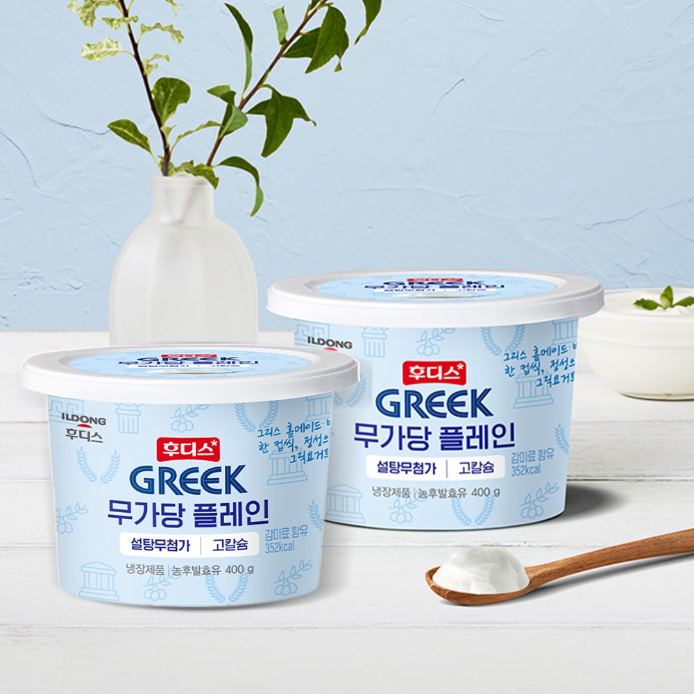 [토스]후디스 무가당 플레인 그릭요거트 400g 2개 (6,980원/무료배송)